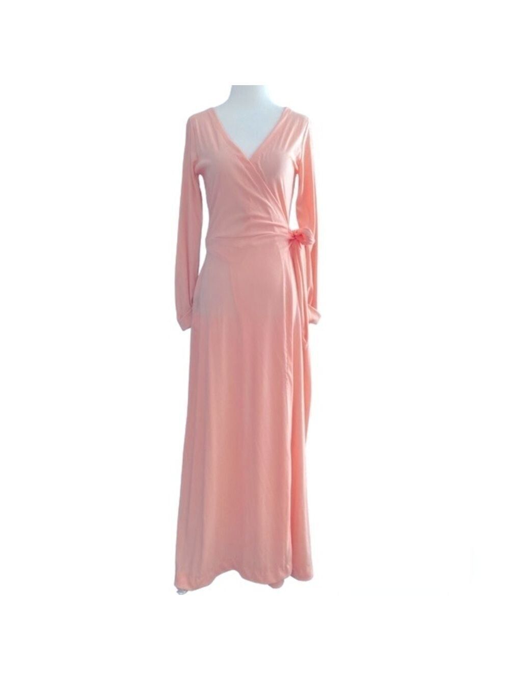 Diane Von Furstenberg vintage peach wrap maxi dress